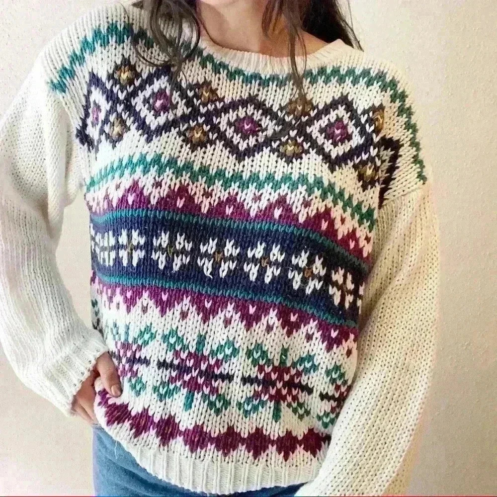 Vintage fair‎ isle hand knit sweater